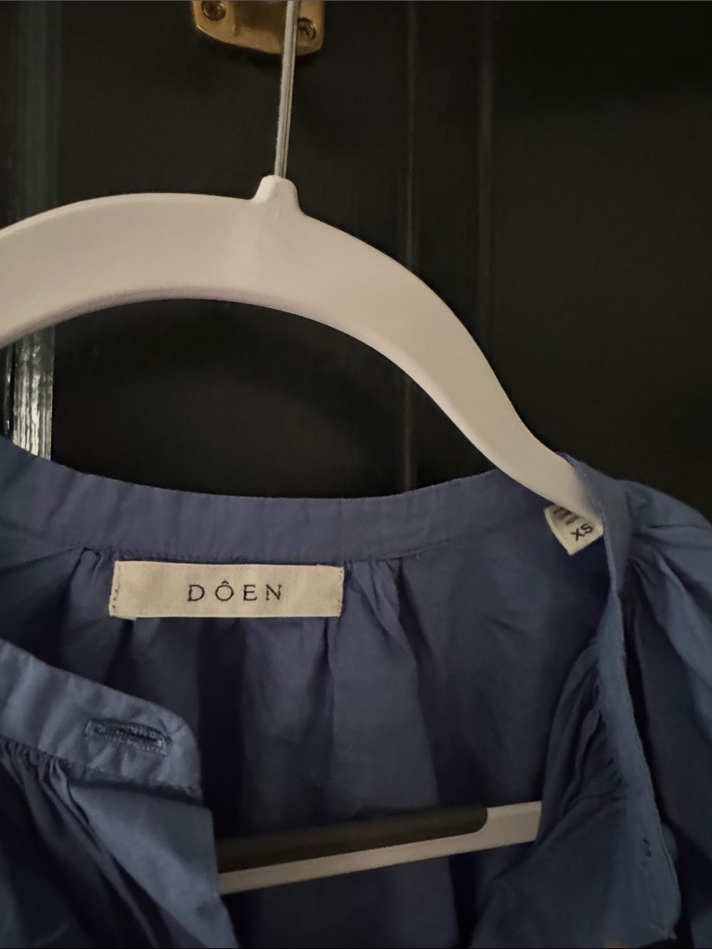 NWOT Doen The Jane Blouse in Oxford Blue Poplin XS 100% Organic Cotton